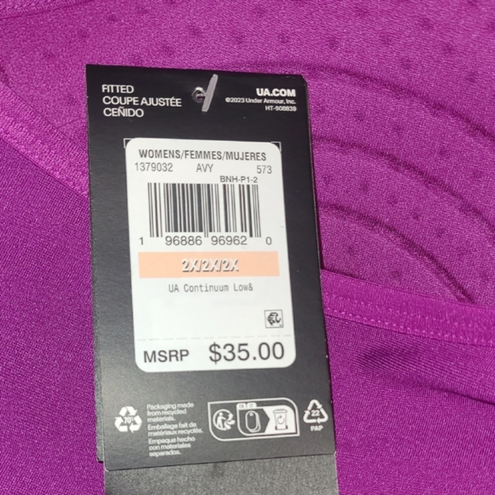 Under Armour Women's Vibrant Magenta Sports Bra - Picture 4 of 4